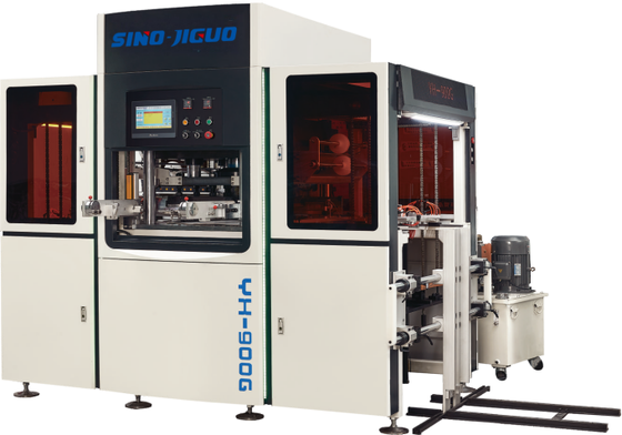 Buy JIGUO YH-900G Automatic Servo Hot Stamping Mahcine,Max. stamping size:700X520 (mm),Suitable sheet thickness:105-3000gsm ,Number of stamping roller:Two rollers online manufacture